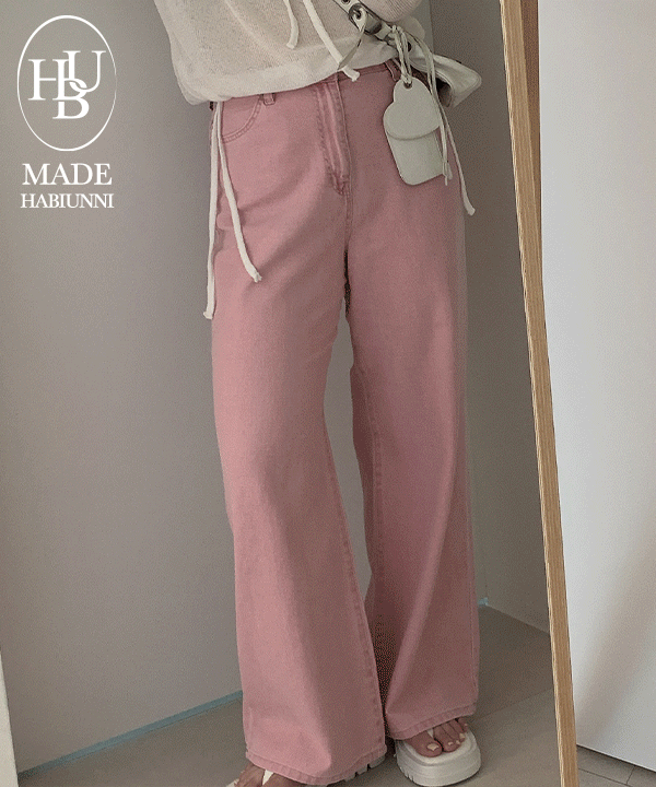 [🚚당일발송] #MADE, 10938 [2기장] 촤르르~ 썸머 포인트 피그먼트 컬러 와이드 얇은 롱팬츠 : 핑크,그린 2color / XS~2XL